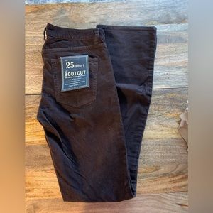 NWT J. Crew bootcut brown corduroy pants, size 25 short